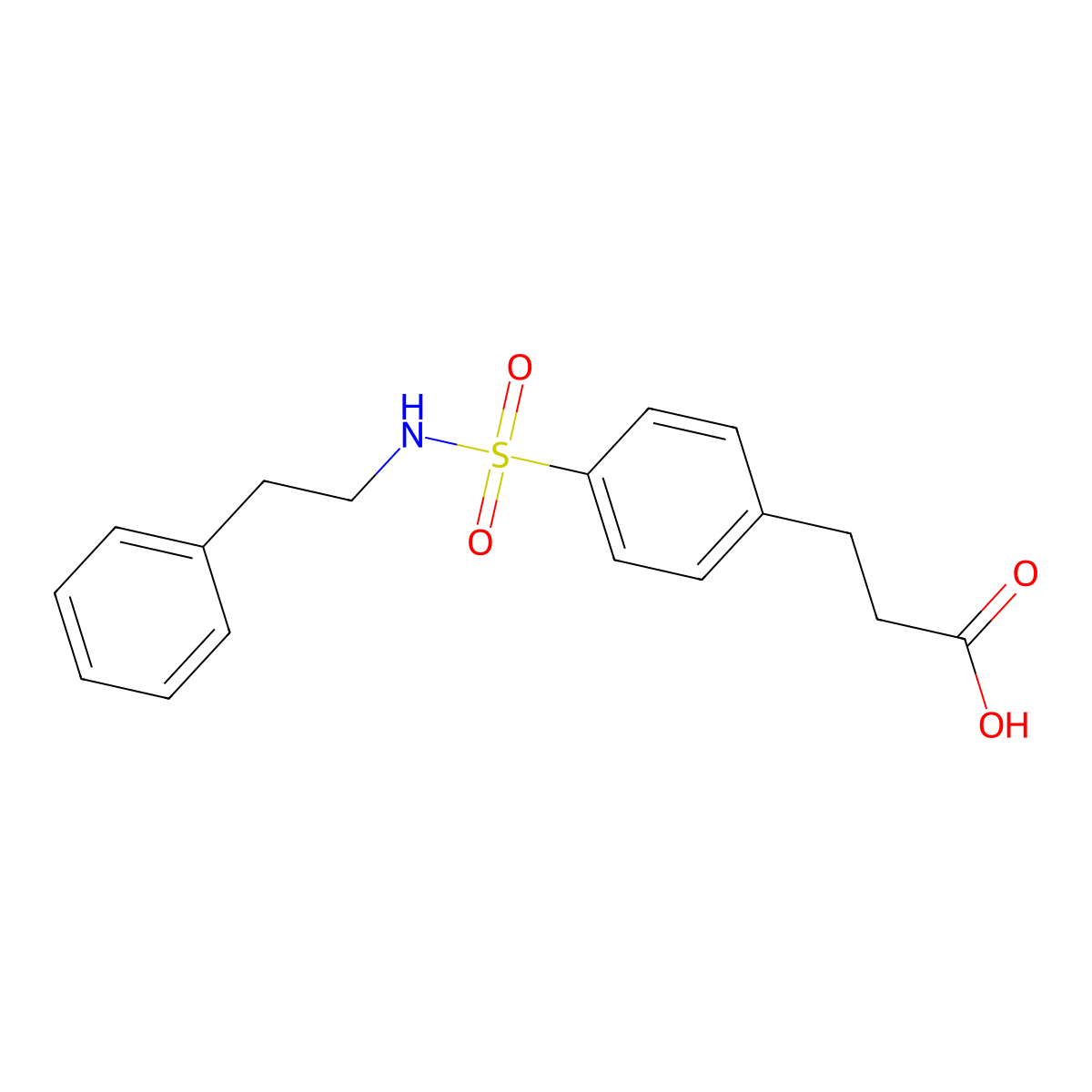 3-{4-[(2-Phenylethyl)sulfamoyl]phenyl}propanoic acid molecular structure, CAS 706765-86-8