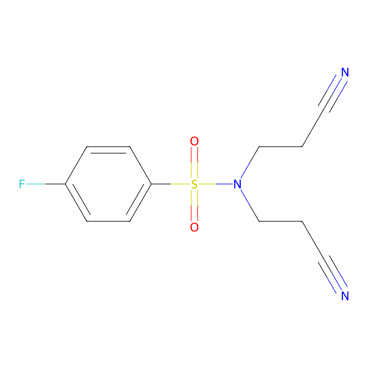 N,N-bis(2-cyanoethyl)-4-fluorobenzenesulfonamide molecular structure, CAS 706765-88-0