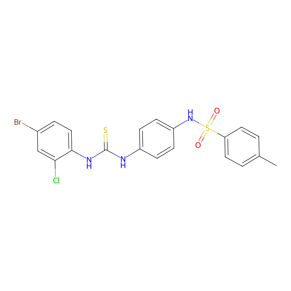 1-(4-Bromo-2-chlorophenyl)-3-[4-[(4-methylphenyl)sulfonylamino]phenyl]thiourea molecular structure, CAS 706765-99-3