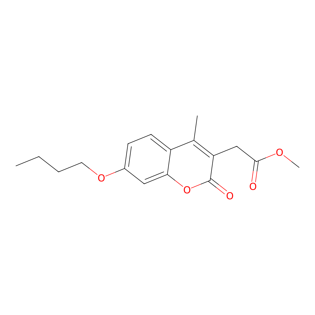methyl (7-butoxy-4-methyl-2-oxo-2H-chromen-3-yl)acetate molecular structure, CAS 706766-10-1