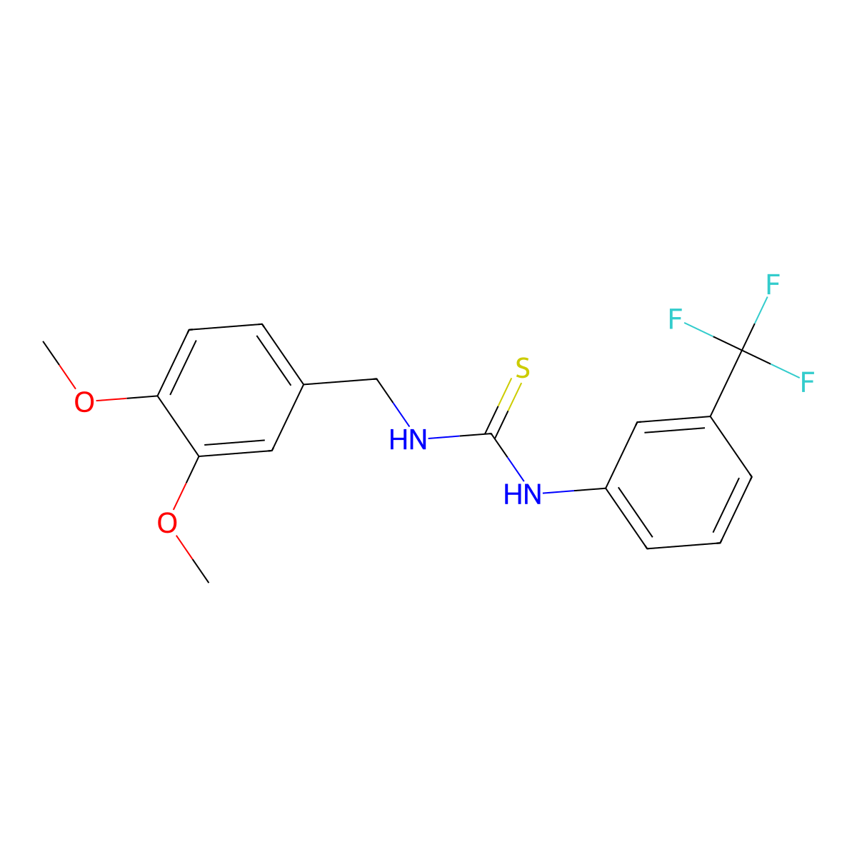 1-[(3,4-Dimethoxyphenyl)methyl]-3-[3-(trifluoromethyl)phenyl]thiourea molecular structure, CAS 706766-34-9