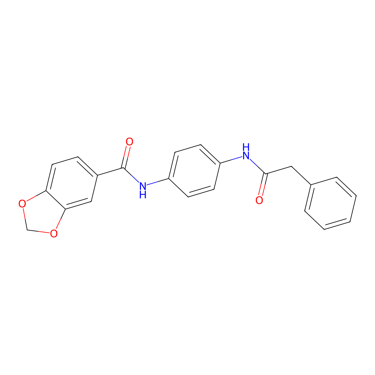 N-[4-[(2-phenylacetyl)amino]phenyl]-1,3-benzodioxole-5-carboxamide molecular structure, CAS 706766-38-3