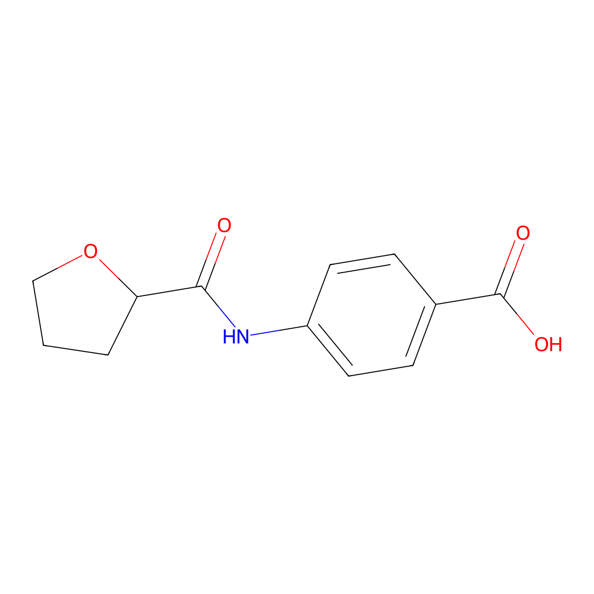 4-[(Tetrahydrofuran-2-ylcarbonyl)amino]benzoic acid molecular structure, CAS 706766-41-8
