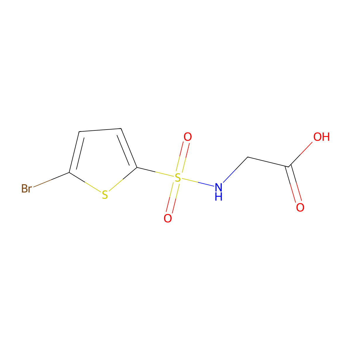 2-(5-Bromothiophene-2-sulfonamido)acetic acid molecular structure, CAS 706766-44-1