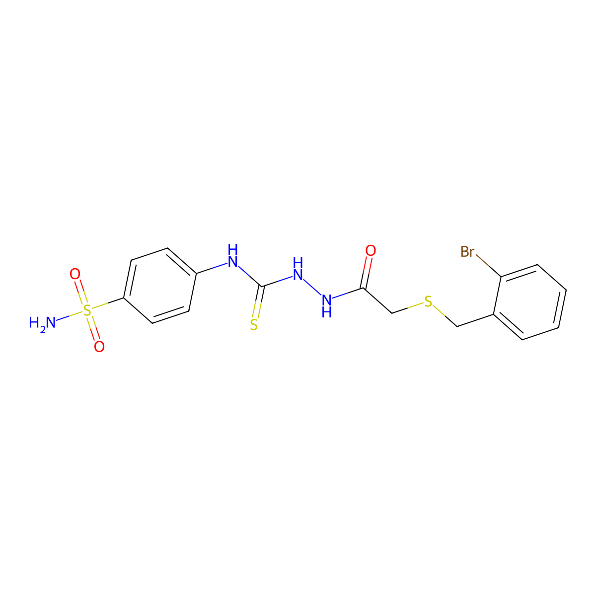 1-[[2-[(2-Bromophenyl)methylsulfanyl]acetyl]amino]-3-(4-sulfamoylphenyl)thiourea molecular structure, CAS 706766-52-1