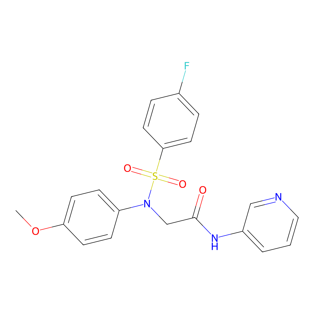 2-(N-(4-fluorophenyl)sulfonyl-4-methoxyanilino)-N-pyridin-3-ylacetamide molecular structure, CAS 706766-71-4