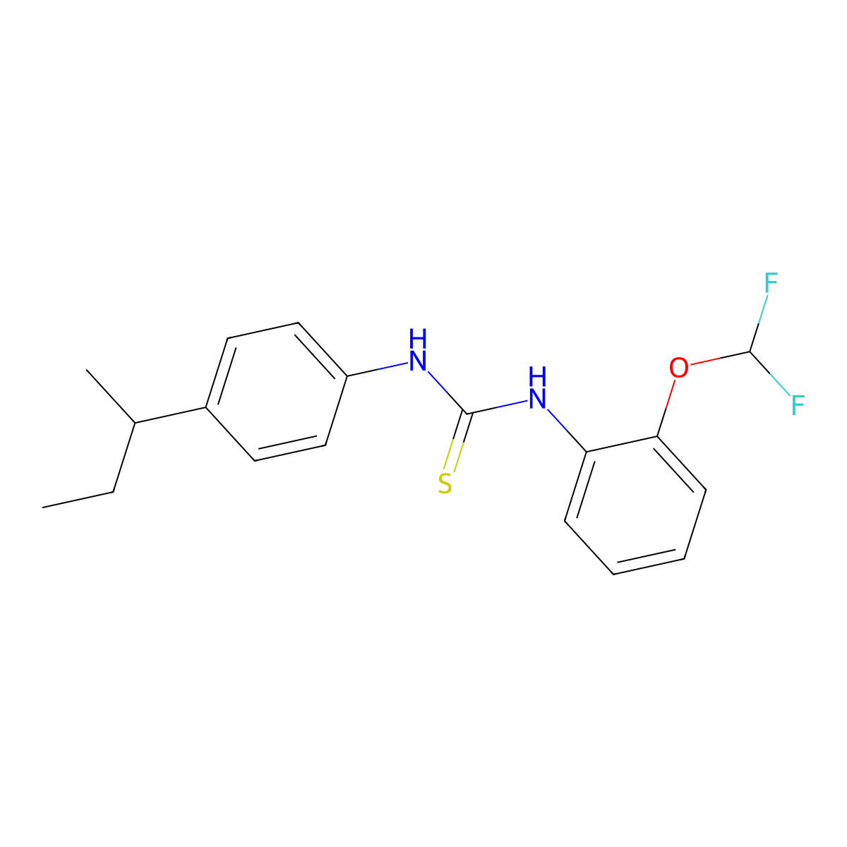 1-(4-Butan-2-ylphenyl)-3-[2-(difluoromethoxy)phenyl]thiourea molecular structure, CAS 706766-83-8