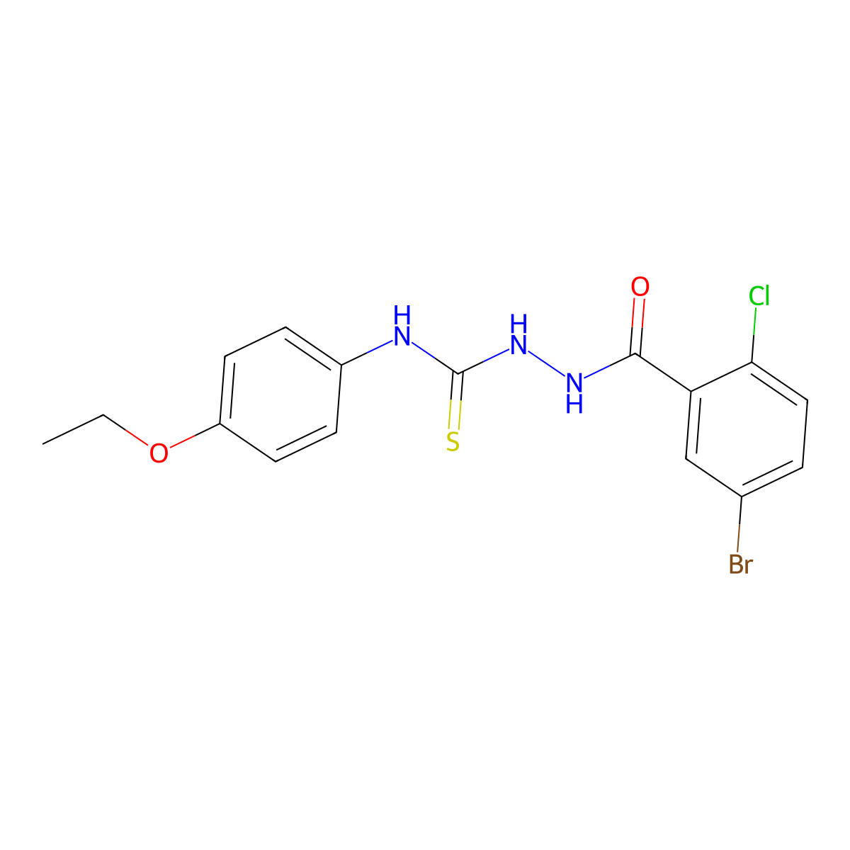1-[(5-Bromo-2-chlorobenzoyl)amino]-3-(4-ethoxyphenyl)thiourea molecular structure, CAS 706766-92-9