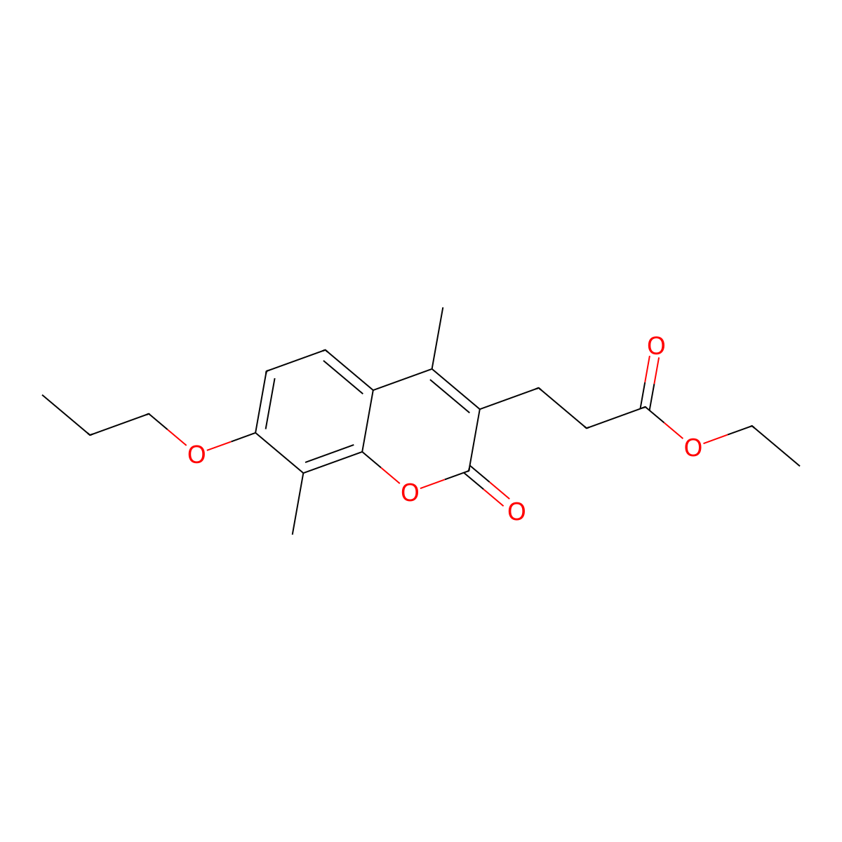 ethyl 3-(4,8-dimethyl-2-oxo-7-propoxy-2H-chromen-3-yl)propanoate molecular structure, CAS 706766-93-0