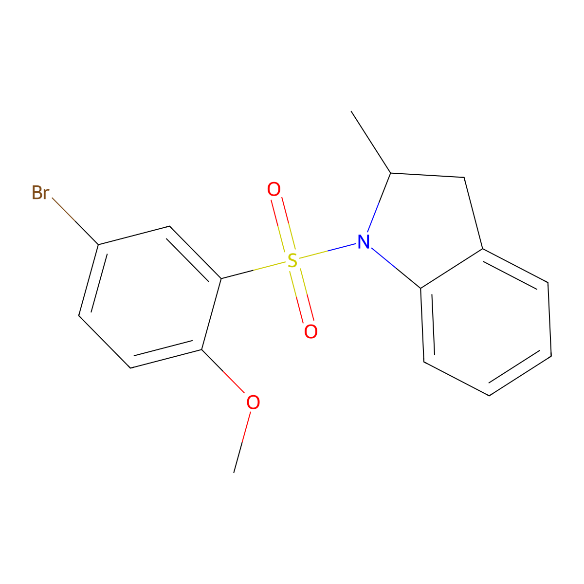 4-Bromo-1-methoxy-2-[(2-methylindolinyl)sulfonyl]benzene molecular structure, CAS 706767-00-2