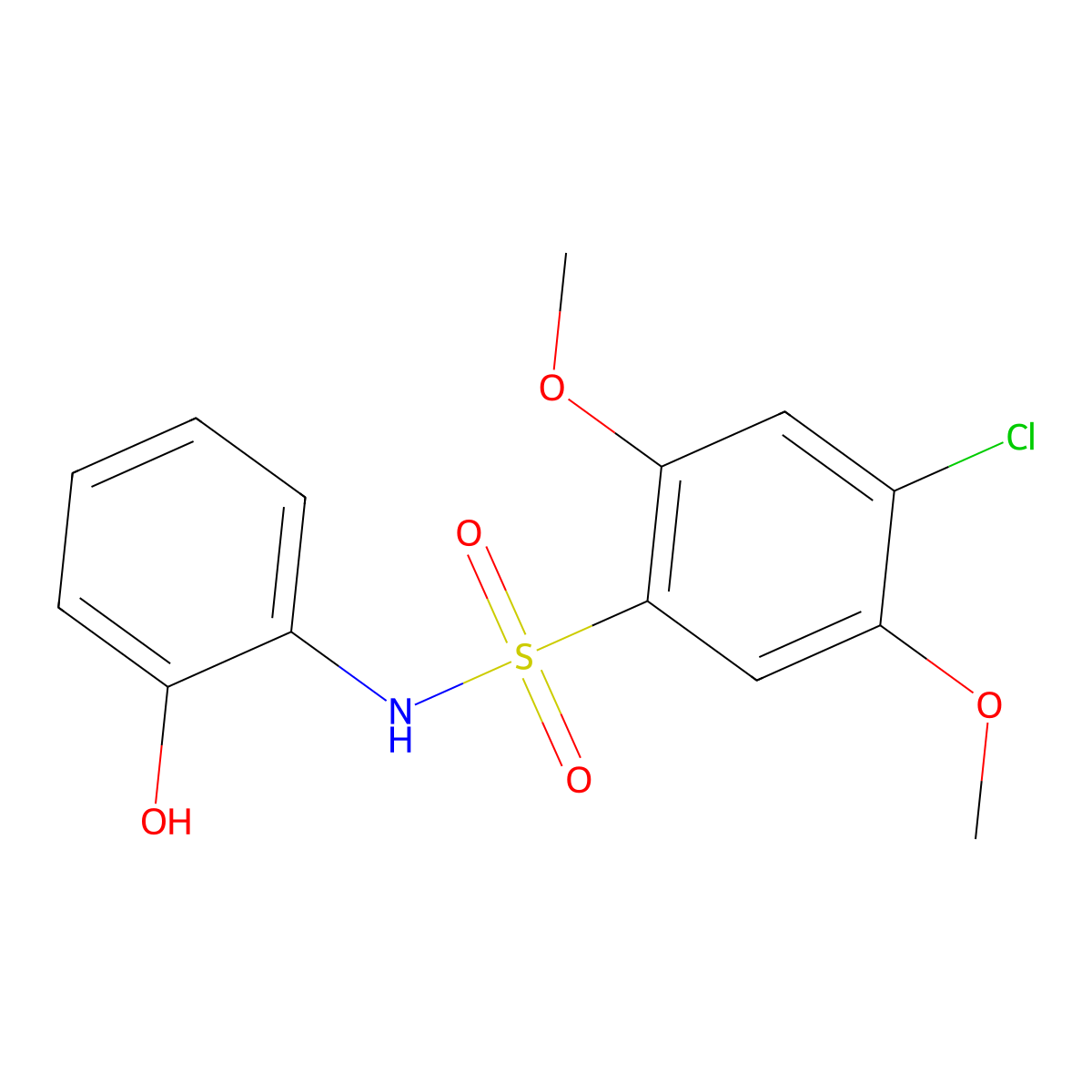 4-chloro-N-(2-hydroxyphenyl)-2,5-dimethoxybenzenesulfonamide molecular structure, CAS 706767-13-7