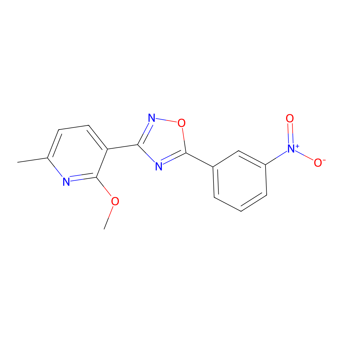 3-(2-Methoxy-6-methylpyridin-3-yl)-5-(3-nitrophenyl)-1,2,4-oxadiazole molecular structure, CAS 706767-71-7