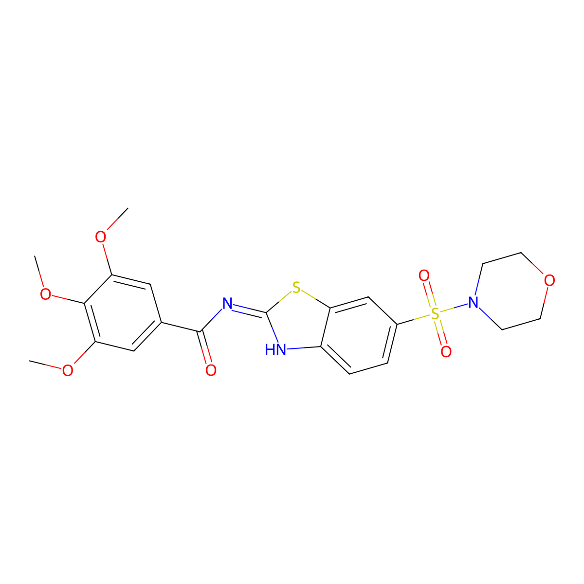 3,4,5-trimethoxy-N-(6-(morpholinosulfonyl)benzo[d]thiazol-2-yl)benzamide molecular structure, CAS 706767-72-8