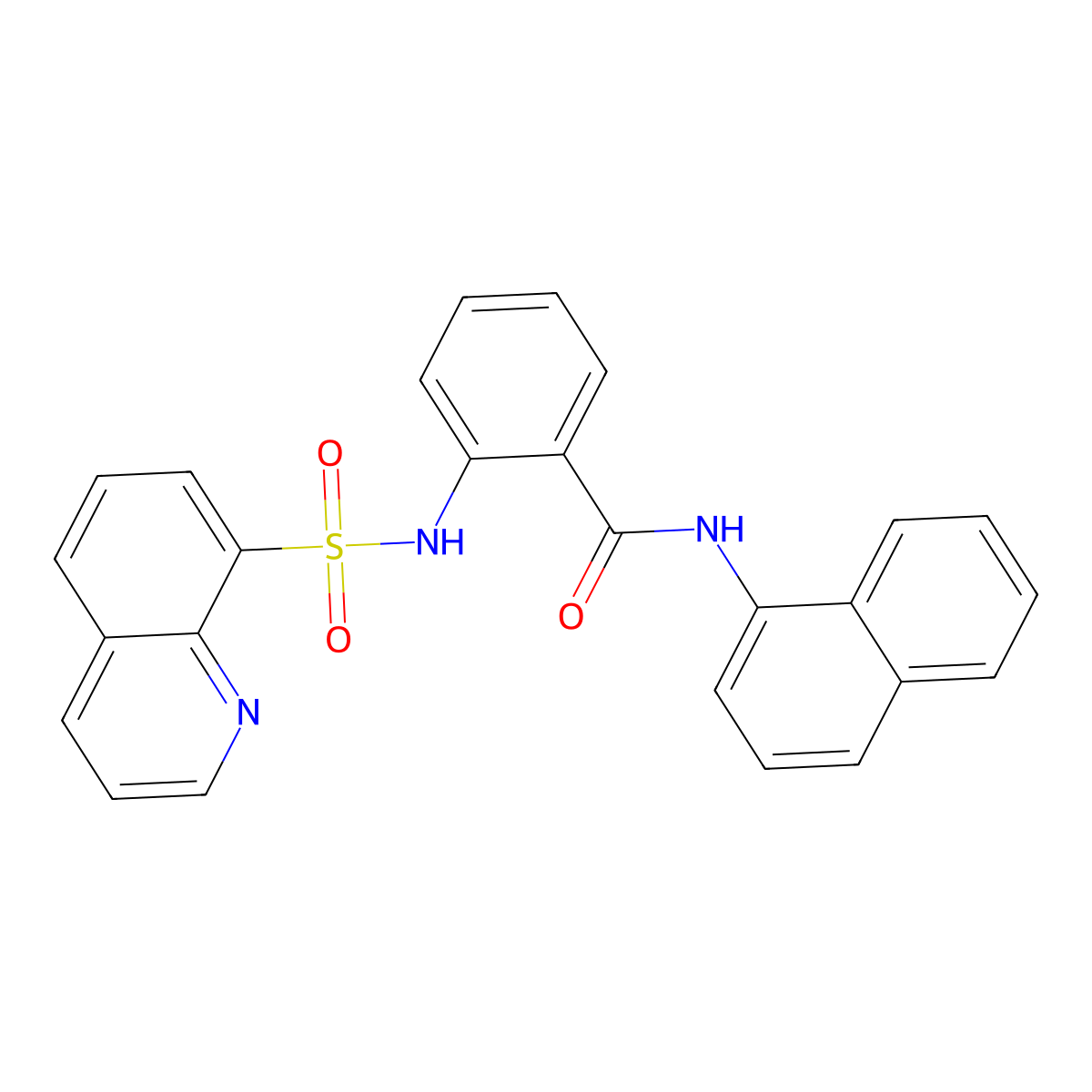 N-naphthalen-1-yl-2-(quinolin-8-ylsulfonylamino)benzamide molecular structure, CAS 706767-75-1