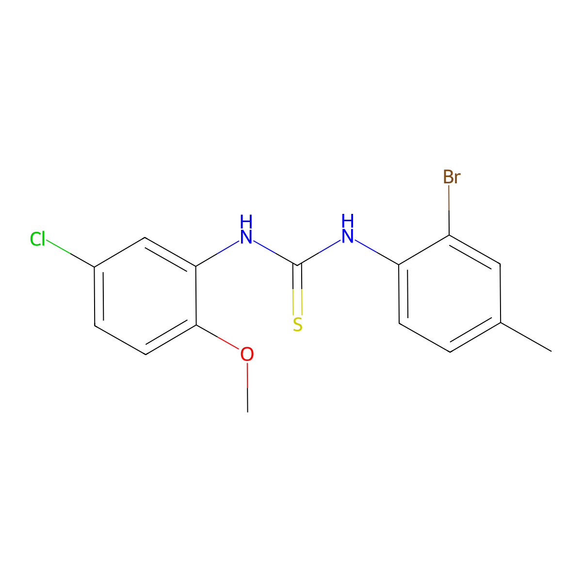 1-(2-Bromo-4-methylphenyl)-3-(5-chloro-2-methoxyphenyl)thiourea molecular structure, CAS 706768-10-7