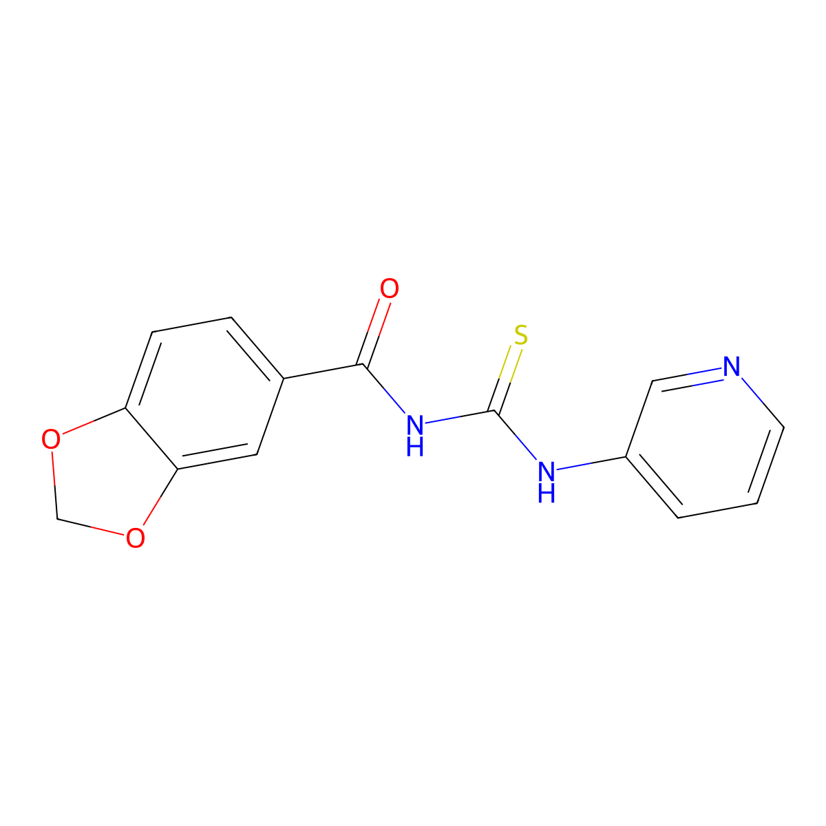 N-(pyridin-3-ylcarbamothioyl)-1,3-benzodioxole-5-carboxamide molecular structure, CAS 706768-11-8