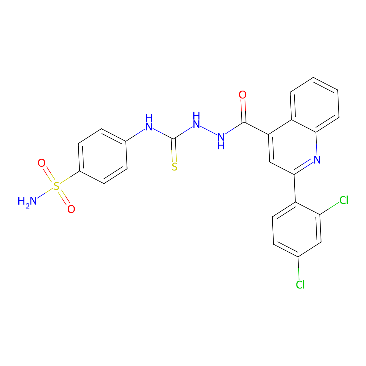 1-[[2-(2,4-Dichlorophenyl)quinoline-4-carbonyl]amino]-3-(4-sulfamoylphenyl)thiourea molecular structure, CAS 706768-44-7