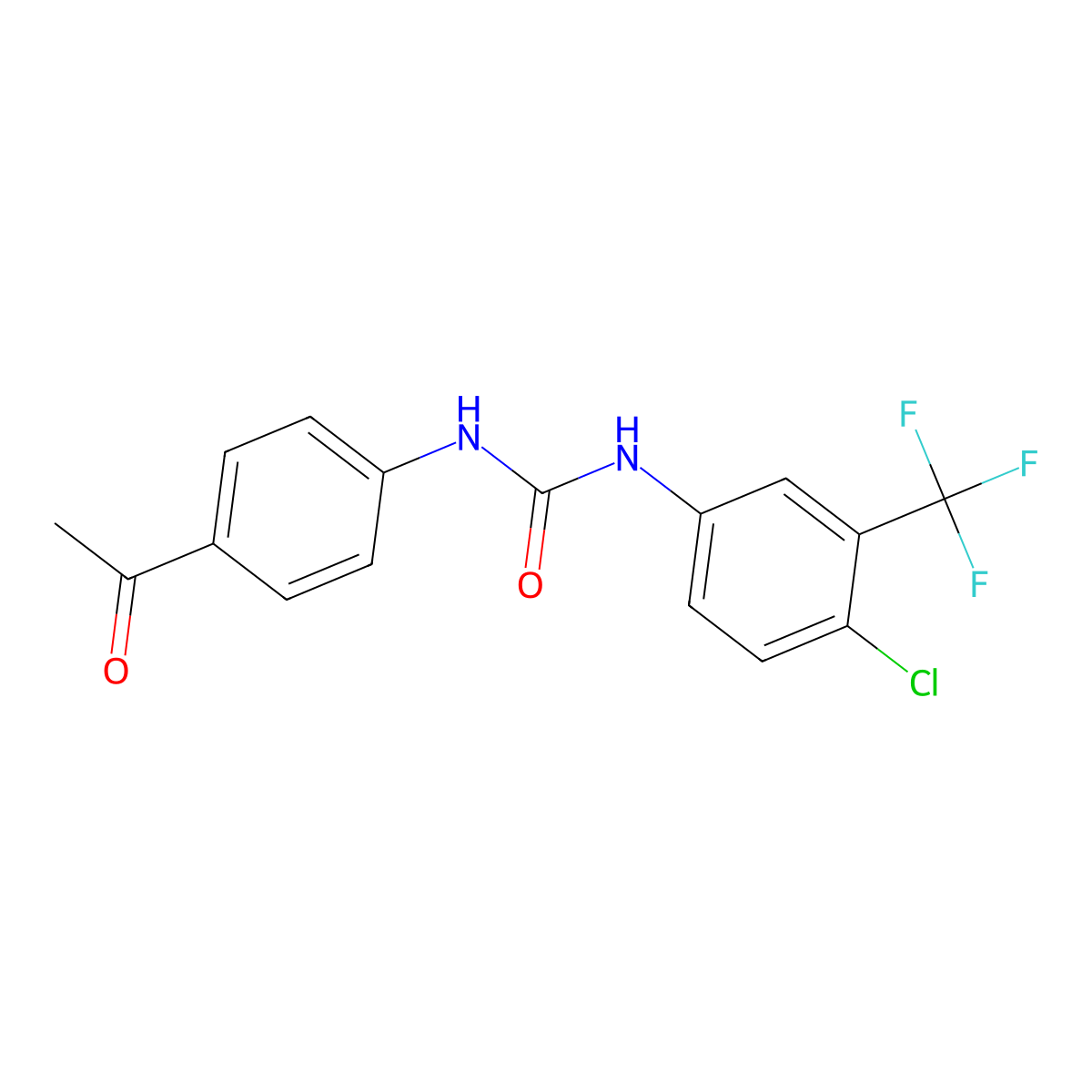 1-(4-Acetylphenyl)-3-[4-chloro-3-(trifluoromethyl)phenyl]urea molecular structure, CAS 706768-48-1