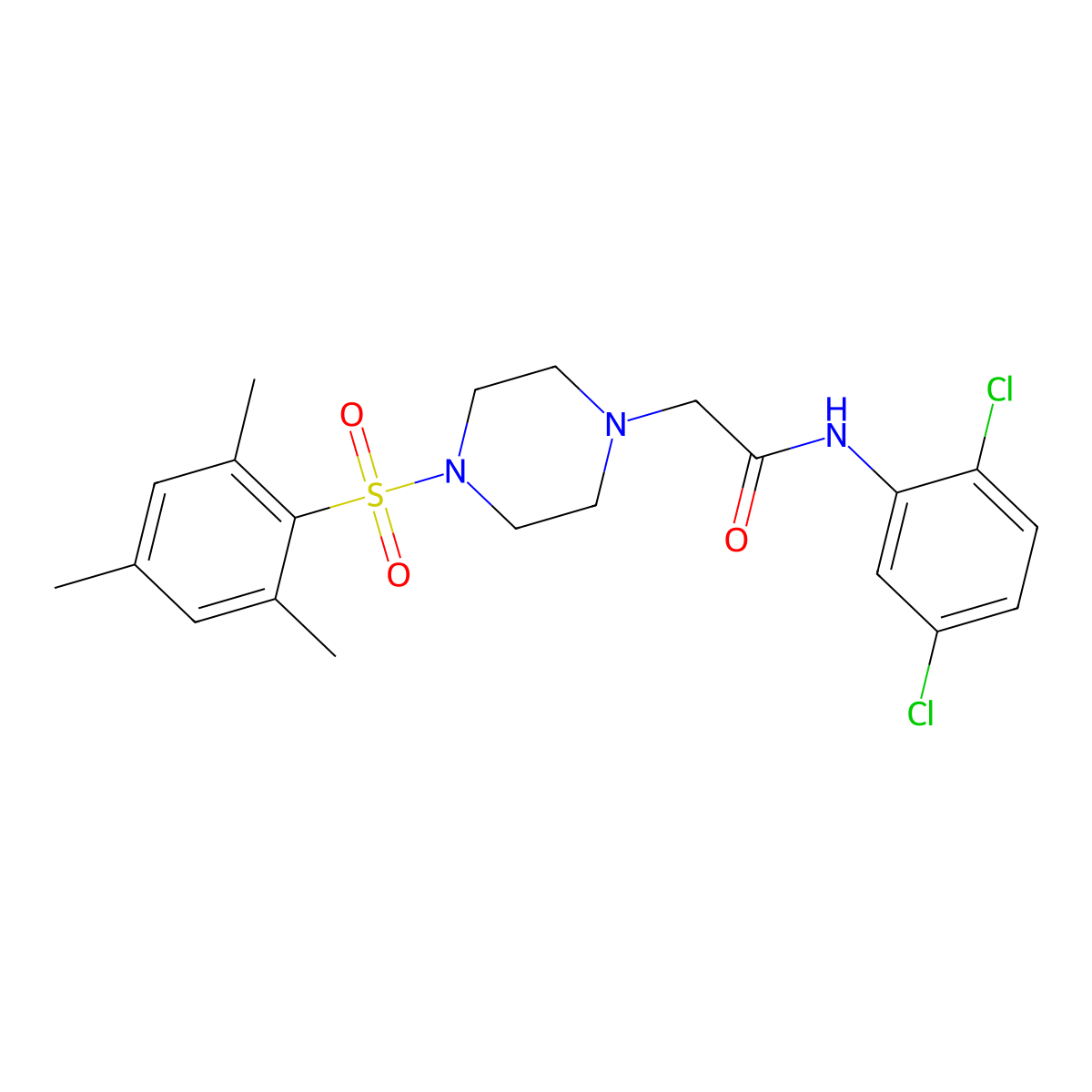 N-(2,5-dichlorophenyl)-2-[4-(2,4,6-trimethylbenzenesulfonyl)piperazin-1-yl]acetamide molecular structure, CAS 706768-49-2