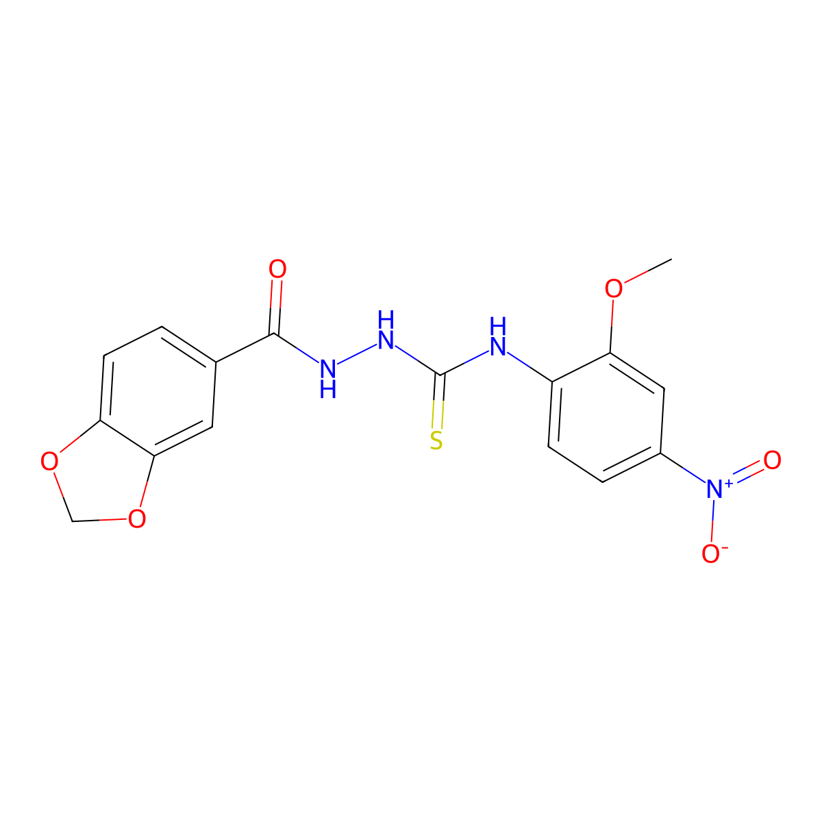 1-(1,3-Benzodioxole-5-carbonylamino)-3-(2-methoxy-4-nitrophenyl)thiourea molecular structure, CAS 706768-53-8