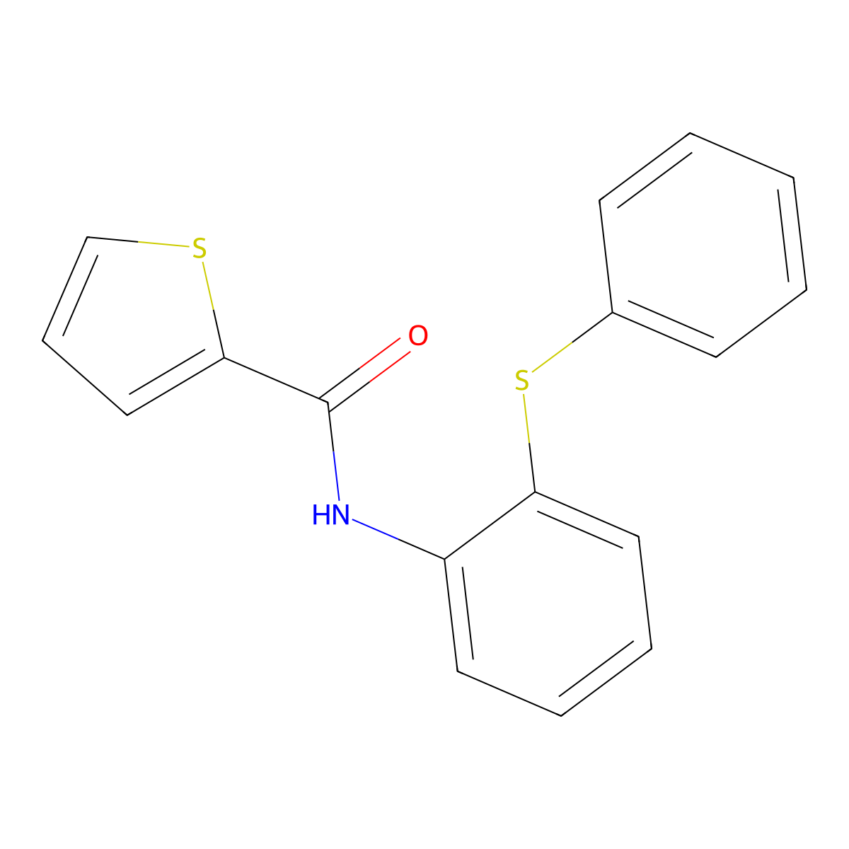 N-(2-phenylsulfanylphenyl)thiophene-2-carboxamide molecular structure, CAS 706768-61-8