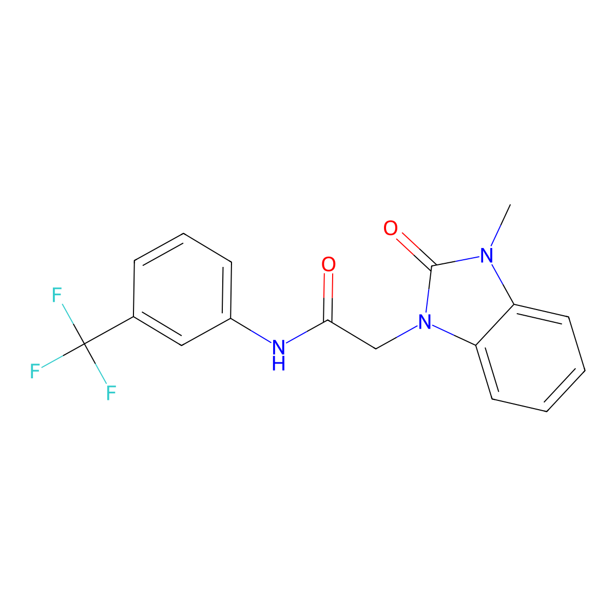 2-(3-methyl-2-oxobenzimidazol-1-yl)-N-[3-(trifluoromethyl)phenyl]acetamide molecular structure, CAS 706768-62-9
