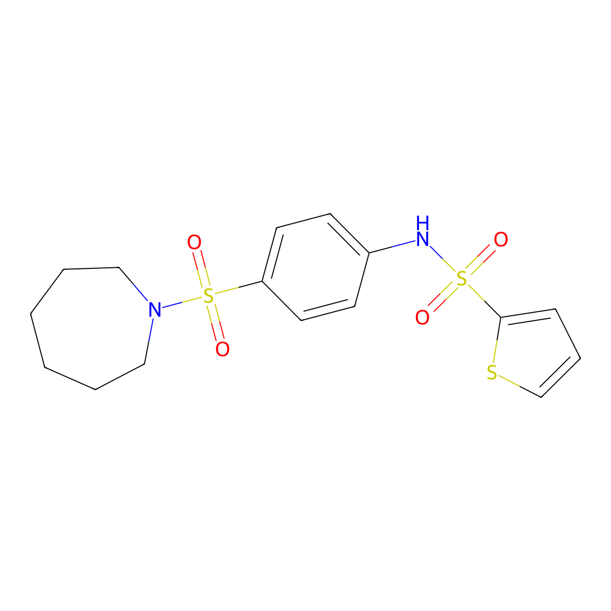 N-[4-(azepan-1-ylsulfonyl)phenyl]thiophene-2-sulfonamide molecular structure, CAS 706768-71-0