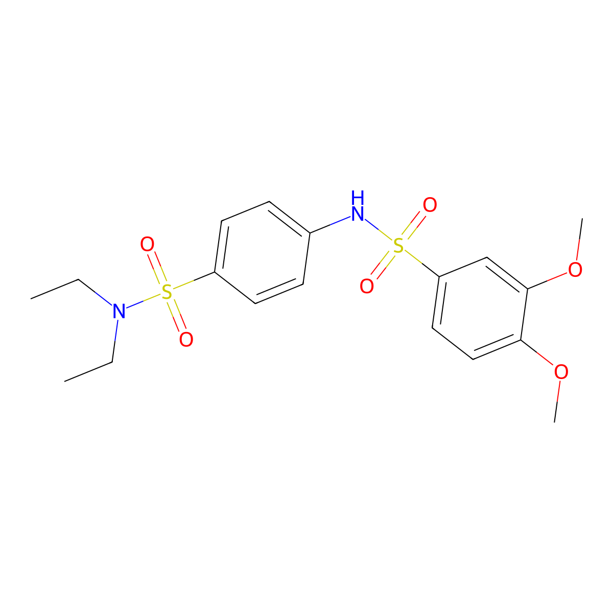 N-[4-(diethylsulfamoyl)phenyl]-3,4-dimethoxybenzenesulfonamide molecular structure, CAS 706768-74-3