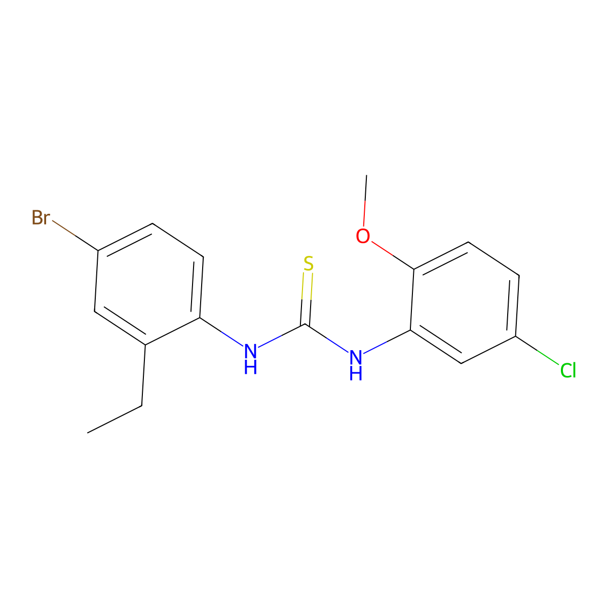 1-(4-Bromo-2-ethylphenyl)-3-(5-chloro-2-methoxyphenyl)thiourea molecular structure, CAS 706768-78-7