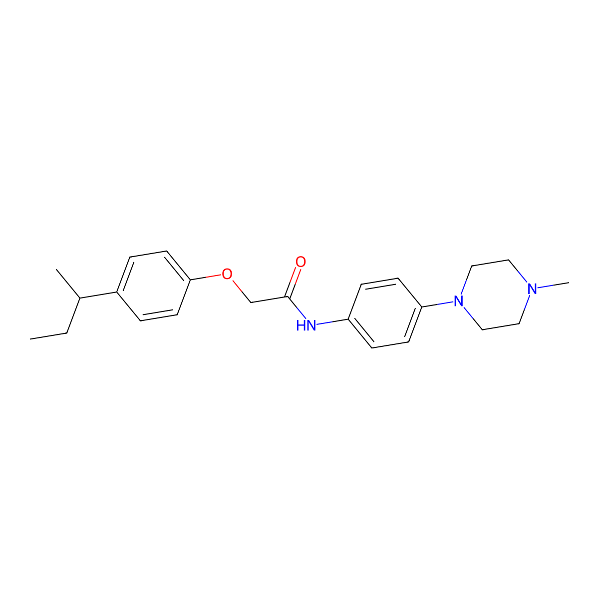 2-(4-butan-2-ylphenoxy)-N-[4-(4-methylpiperazin-1-yl)phenyl]acetamide molecular structure, CAS 706768-93-6
