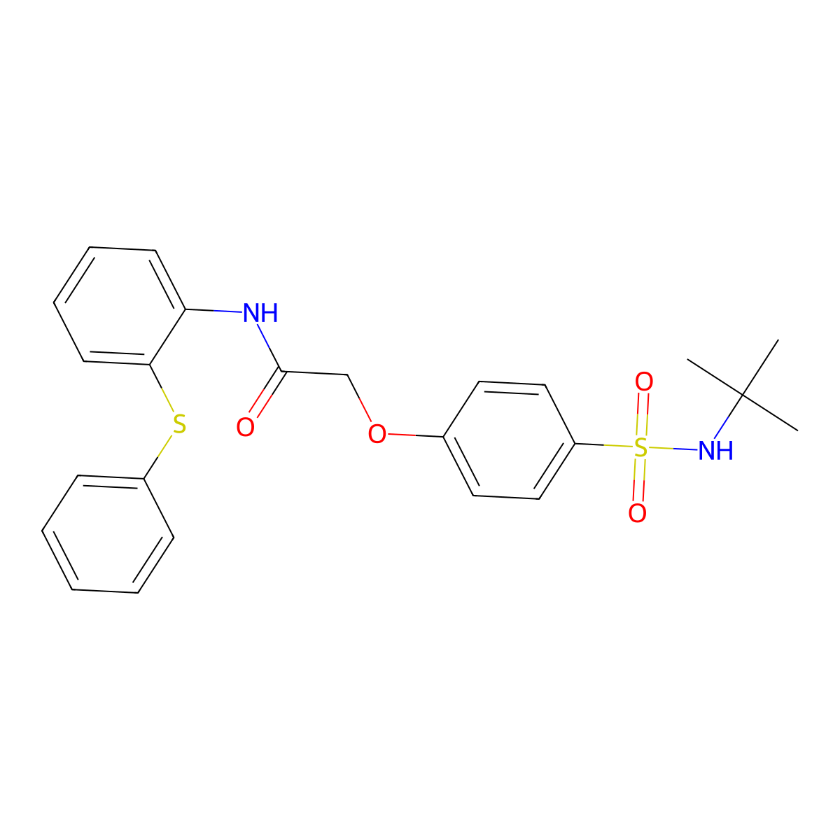 2-[4-(tert-butylsulfamoyl)phenoxy]-N-(2-phenylsulfanylphenyl)acetamide molecular structure, CAS 706769-12-2