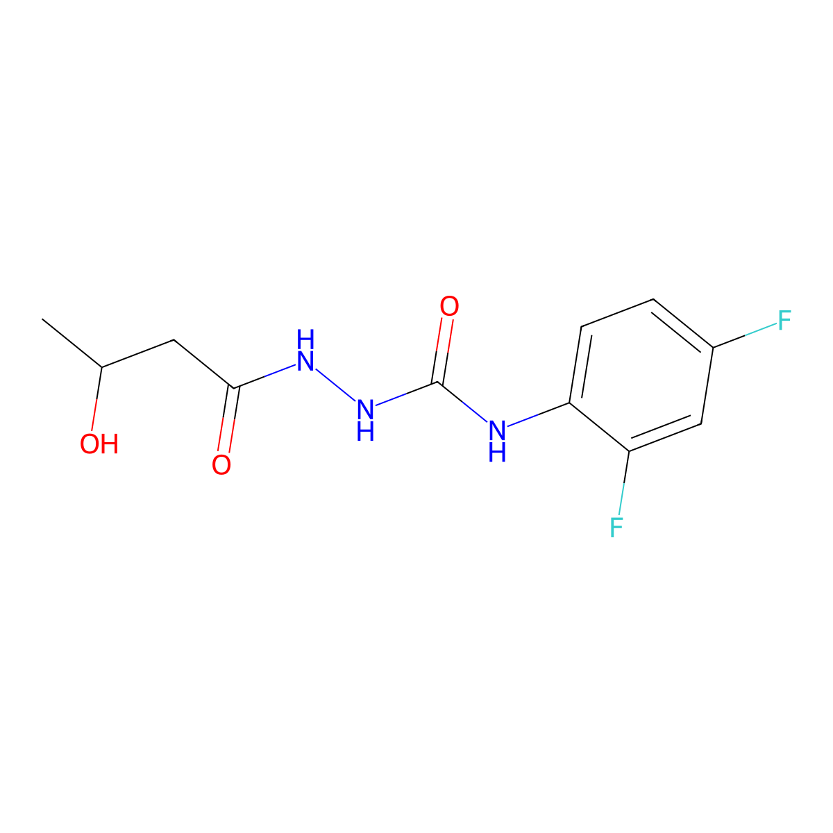 1-(2,4-Difluorophenyl)-3-(3-hydroxybutanoylamino)urea molecular structure, CAS 706769-14-4