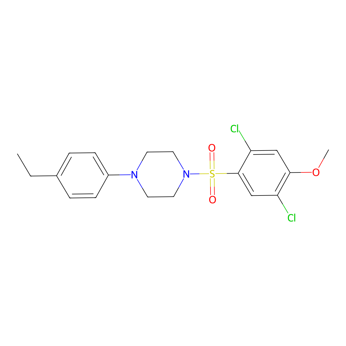 1-(2,5-Dichloro-4-methoxybenzenesulfonyl)-4-(4-ethylphenyl)piperazine molecular structure, CAS 706769-31-5