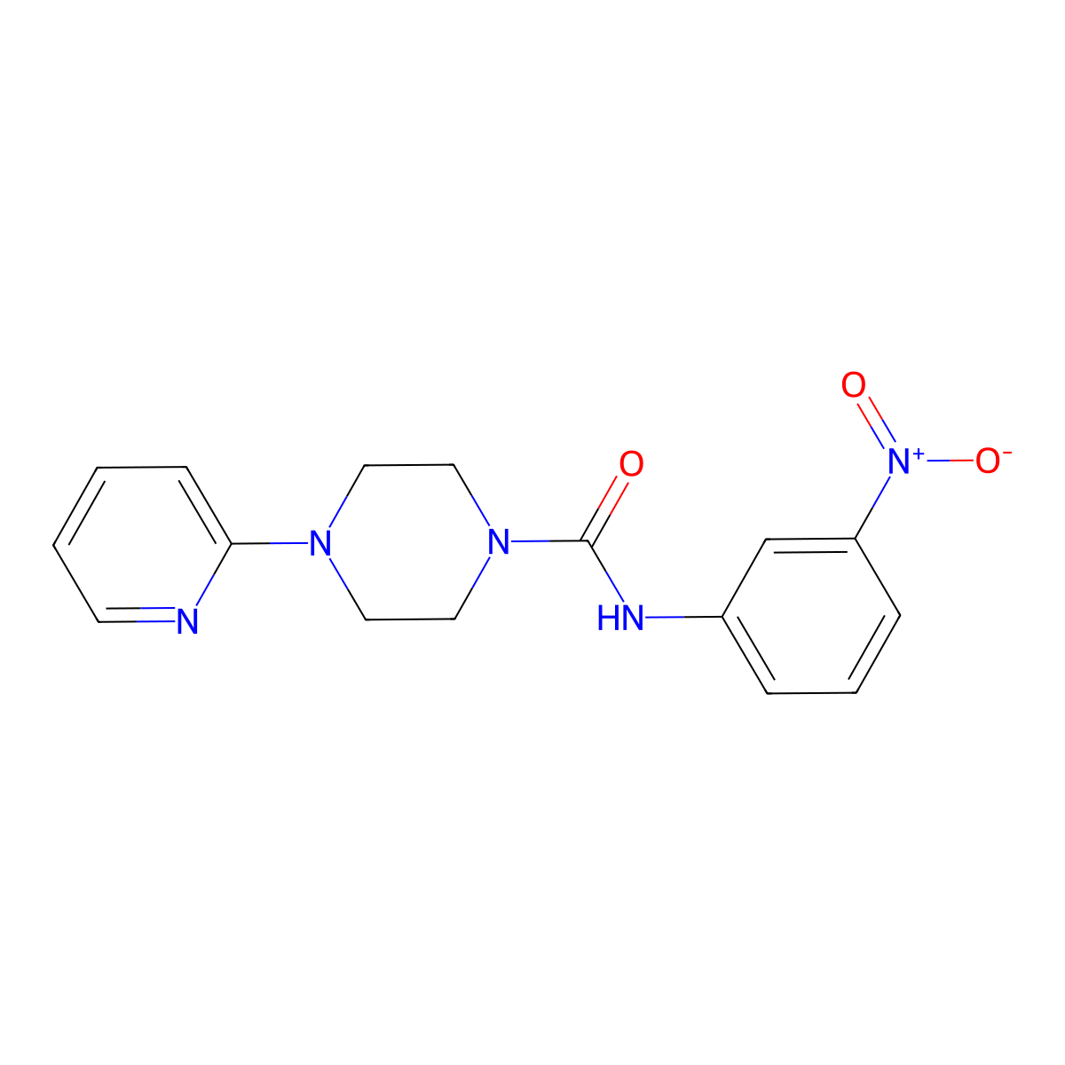 N-(3-nitrophenyl)-4-pyridin-2-ylpiperazine-1-carboxamide molecular structure, CAS 706769-37-1