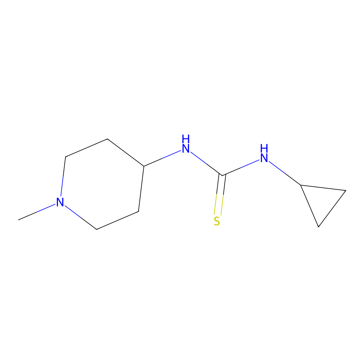 1-Cyclopropyl-3-(1-methylpiperidin-4-yl)thiourea molecular structure, CAS 706769-51-9
