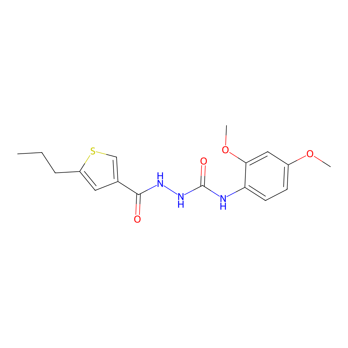1-(2,4-Dimethoxyphenyl)-3-[(5-propylthiophene-3-carbonyl)amino]urea molecular structure, CAS 706769-83-7