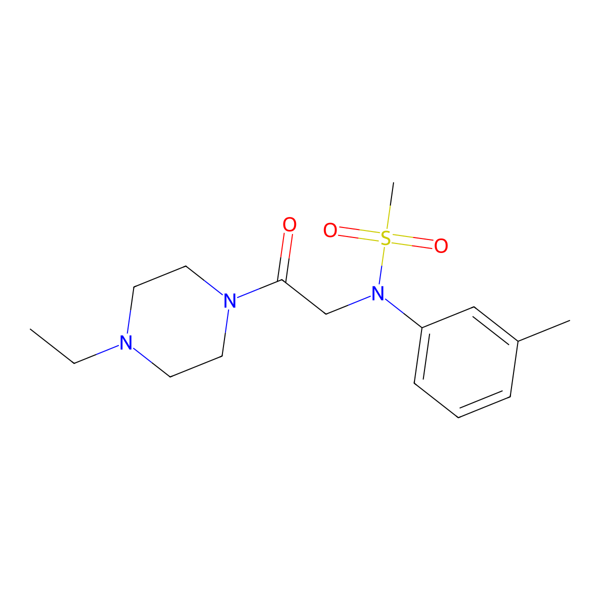 N-[2-(4-ethylpiperazin-1-yl)-2-oxoethyl]-N-(3-methylphenyl)methanesulfonamide molecular structure, CAS 706769-86-0