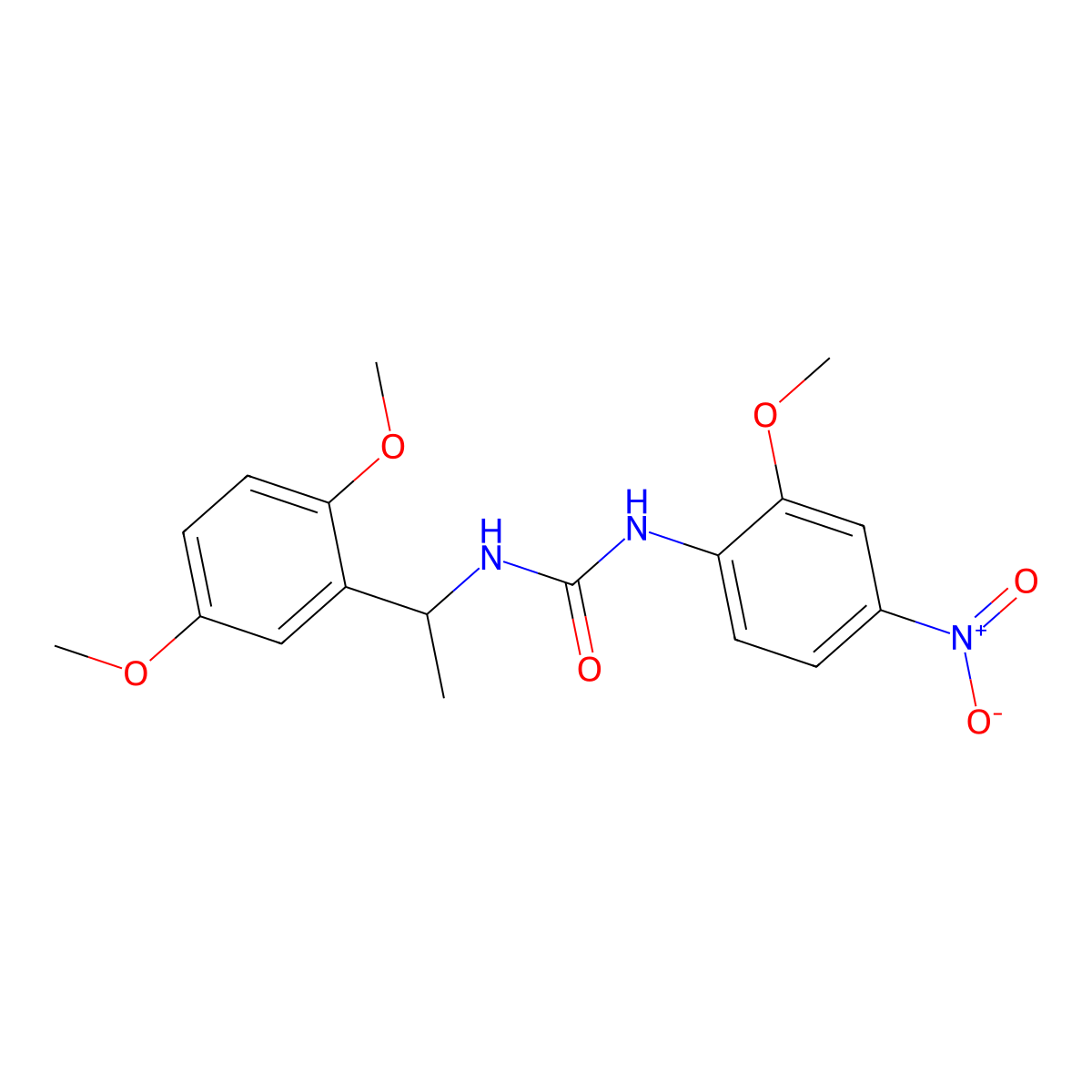 1-[1-(2,5-Dimethoxyphenyl)ethyl]-3-(2-methoxy-4-nitrophenyl)urea molecular structure, CAS 706769-91-7
