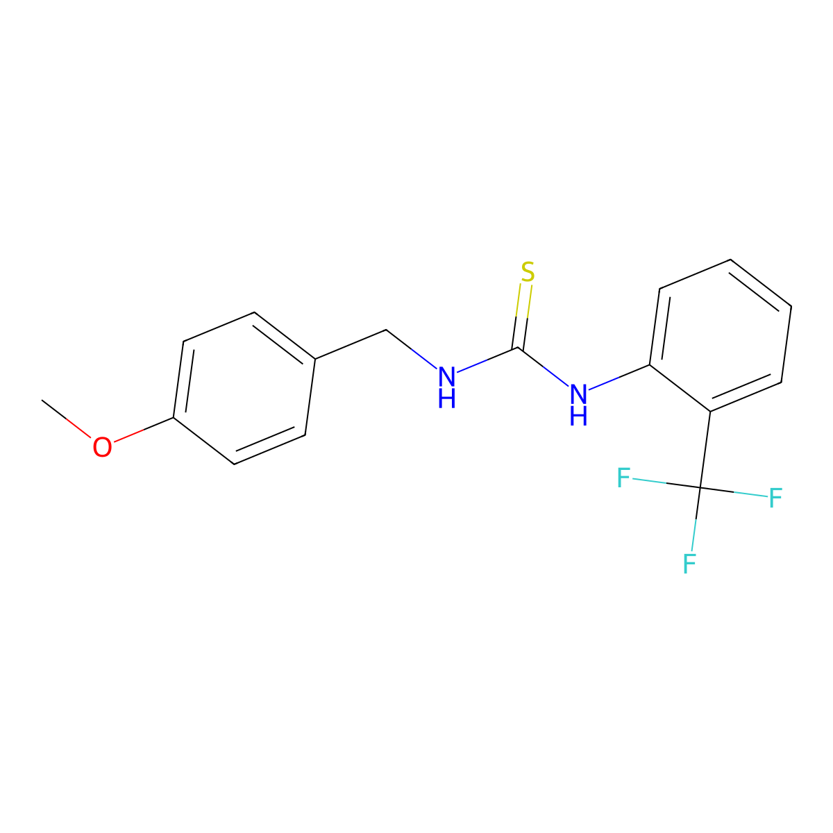 1-[(4-Methoxyphenyl)methyl]-3-[2-(trifluoromethyl)phenyl]thiourea molecular structure, CAS 706770-01-6