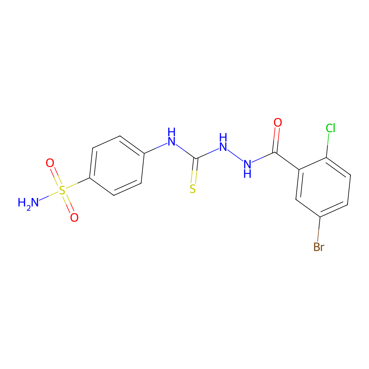 1-[(5-Bromo-2-chlorobenzoyl)amino]-3-(4-sulfamoylphenyl)thiourea molecular structure, CAS 706770-06-1
