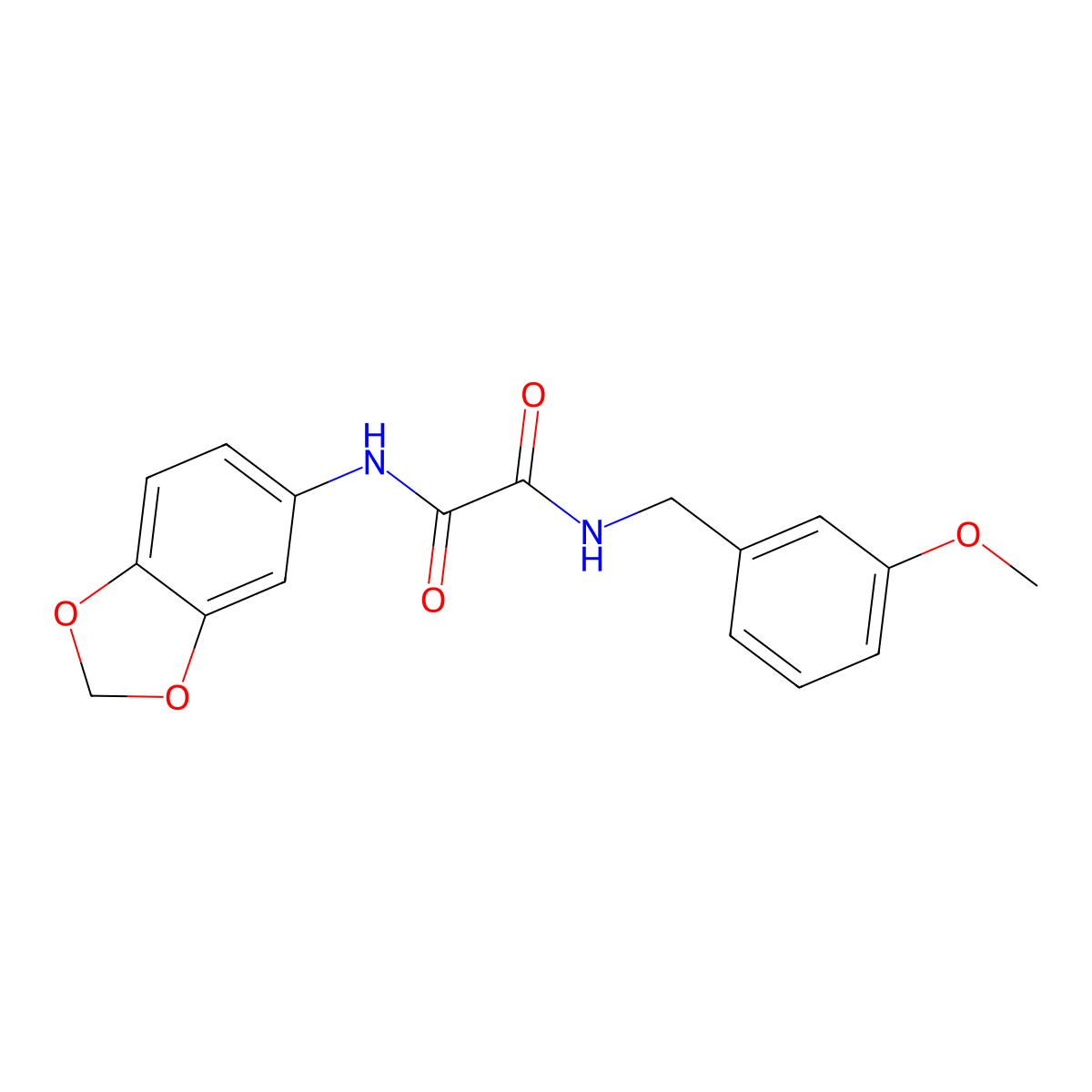 N'-(1,3-benzodioxol-5-yl)-N-[(3-methoxyphenyl)methyl]oxamide molecular structure, CAS 706770-07-2