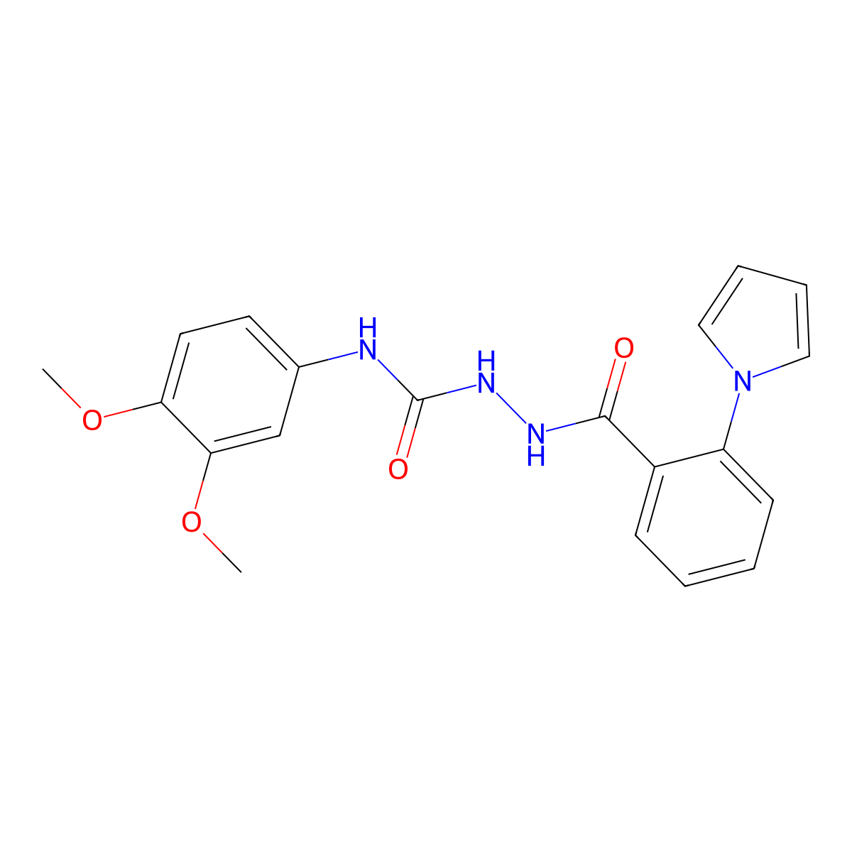 1-(3,4-Dimethoxyphenyl)-3-[(2-pyrrol-1-ylbenzoyl)amino]urea molecular structure, CAS 706770-17-4