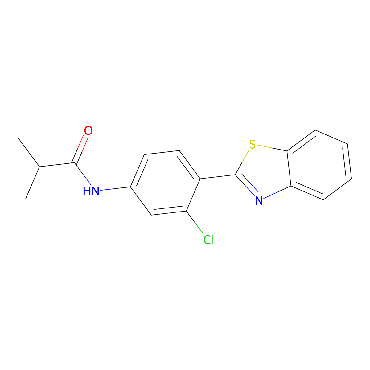 N-[4-(1,3-benzothiazol-2-yl)-3-chlorophenyl]-2-methylpropanamide molecular structure, CAS 706770-18-5