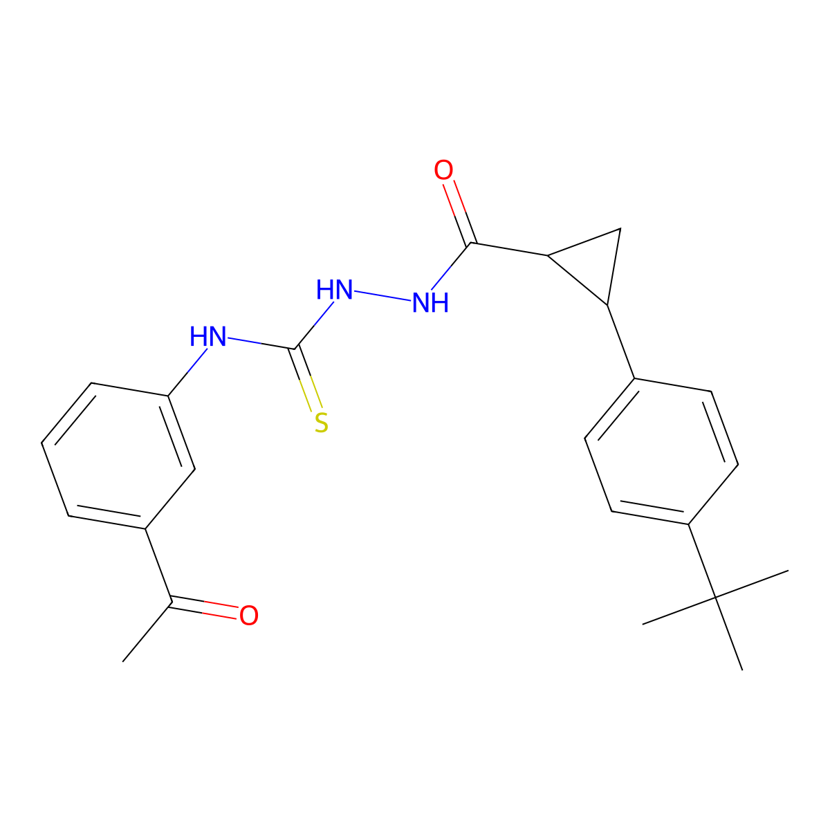1-(3-Acetylphenyl)-3-[[2-(4-tert-butylphenyl)cyclopropanecarbonyl]amino]thiourea molecular structure, CAS 706770-29-8