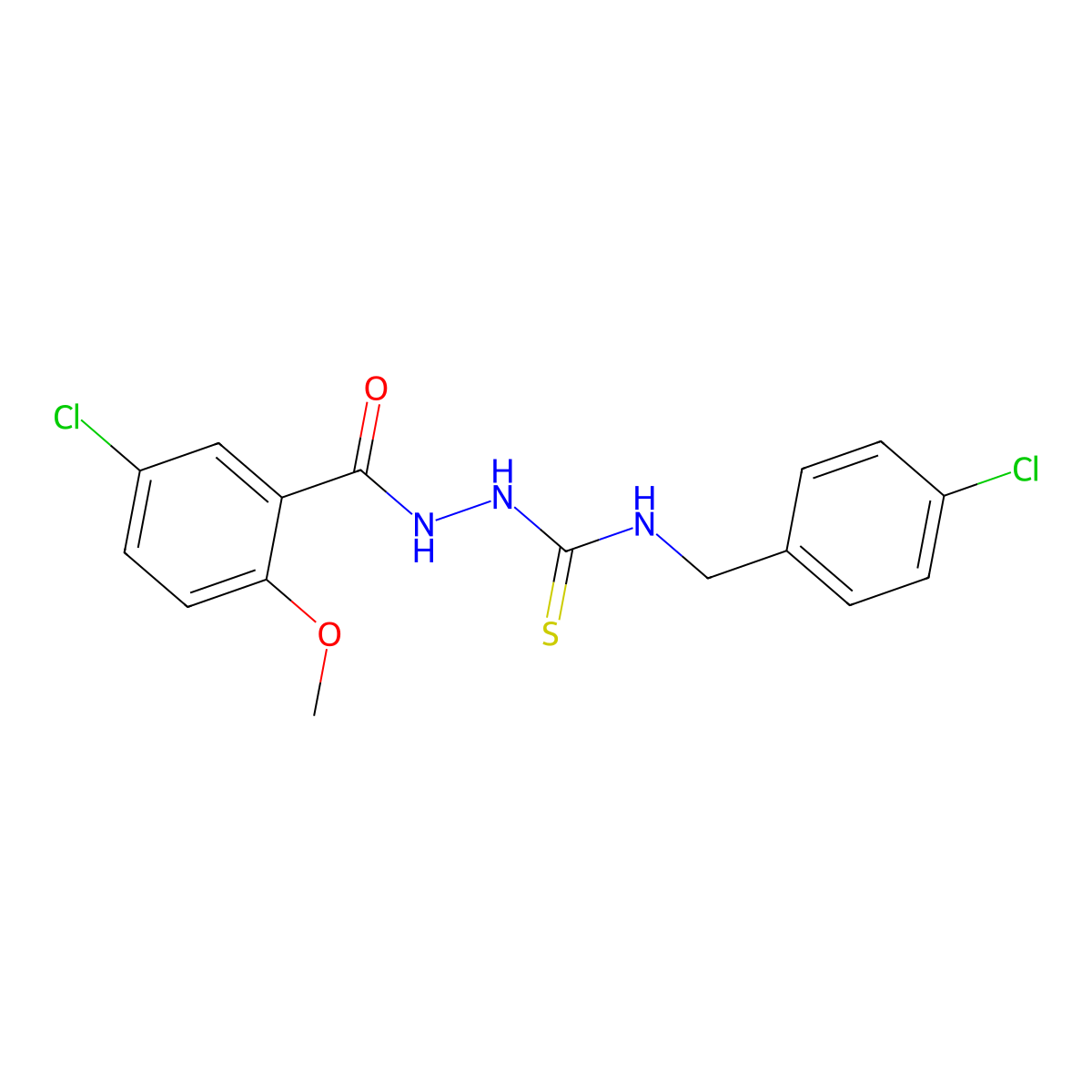 1-[(5-Chloro-2-methoxybenzoyl)amino]-3-[(4-chlorophenyl)methyl]thiourea molecular structure, CAS 706770-37-8