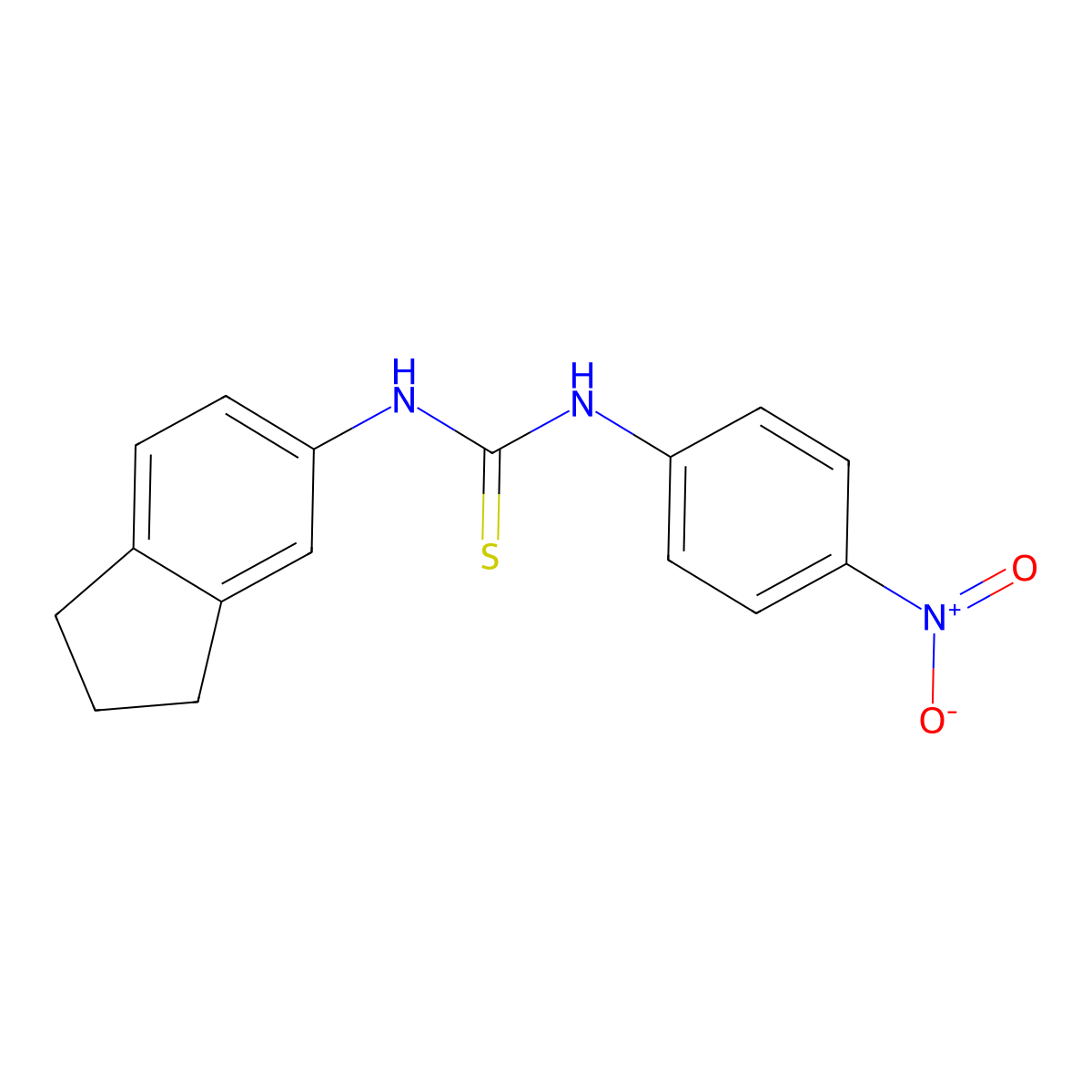1-(2,3-dihydro-1H-inden-5-yl)-3-(4-nitrophenyl)thiourea molecular structure, CAS 706770-41-4