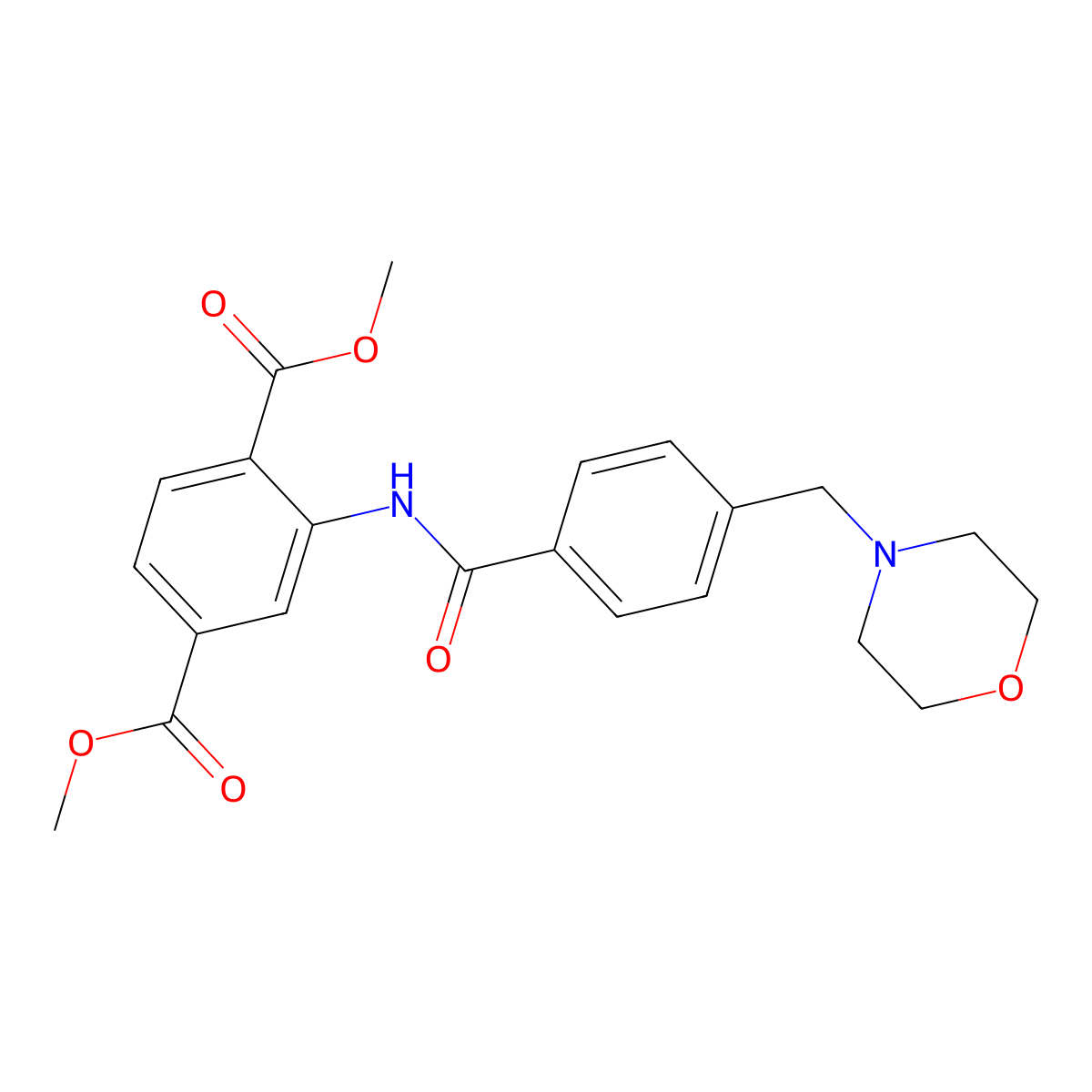 Dimethyl 2-(4-(morpholinomethyl)benzamido)terephthalate molecular structure, CAS 706771-43-9