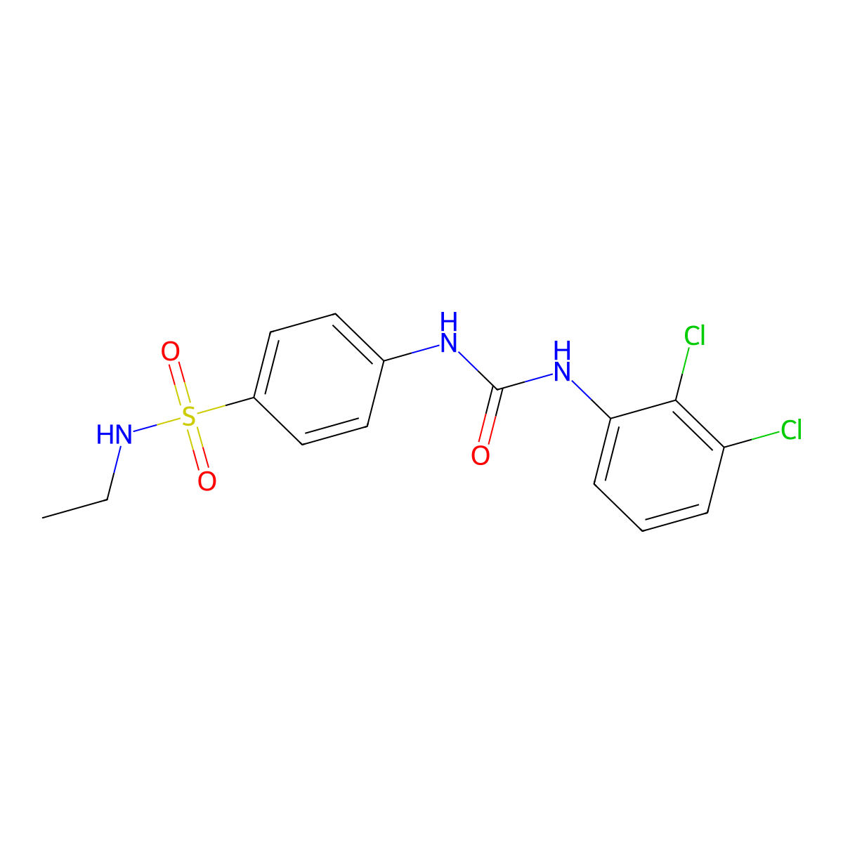 1-(2,3-Dichlorophenyl)-3-[4-(ethylsulfamoyl)phenyl]urea molecular structure, CAS 706771-54-2