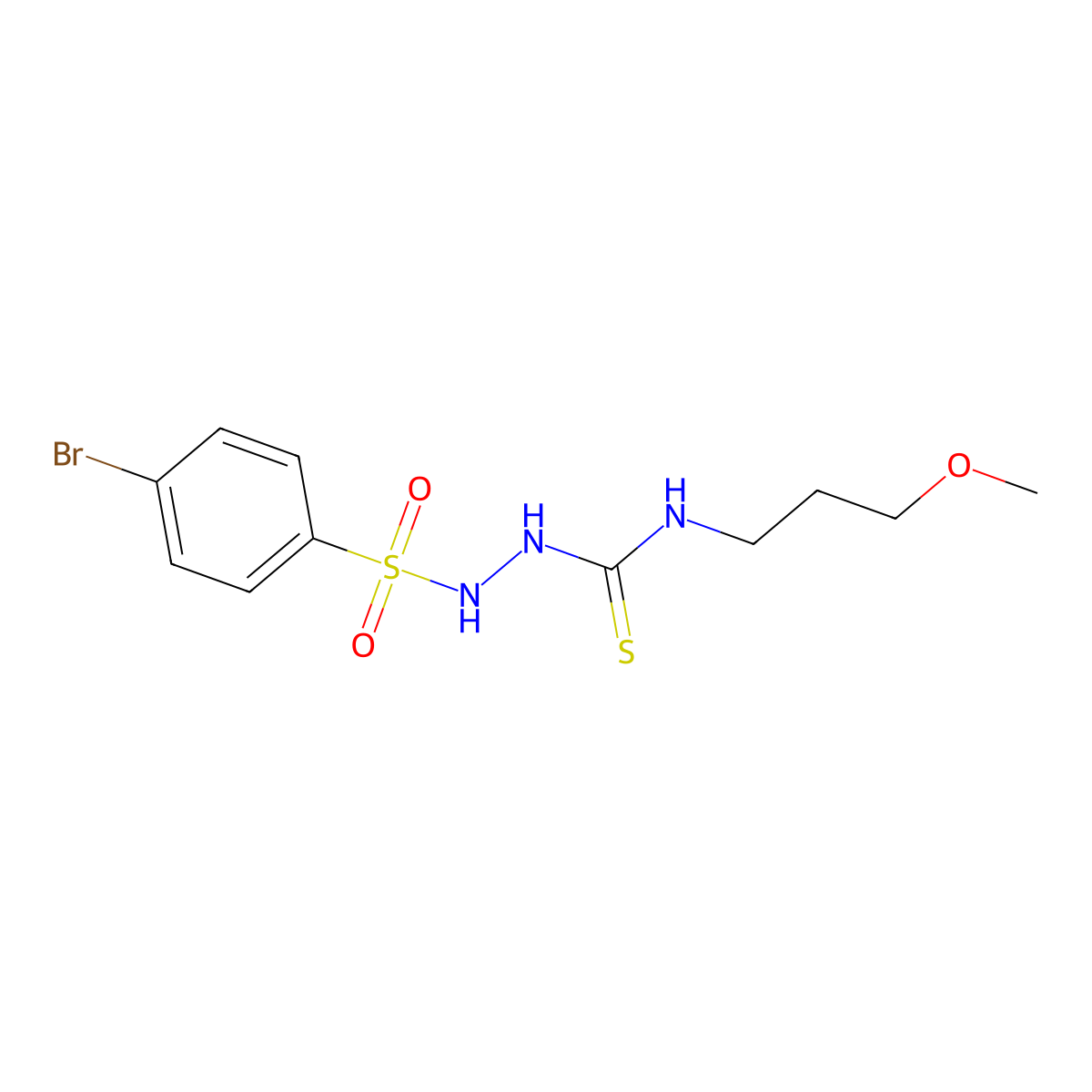 1-[(4-Bromophenyl)sulfonylamino]-3-(3-methoxypropyl)thiourea molecular structure, CAS 706772-11-4