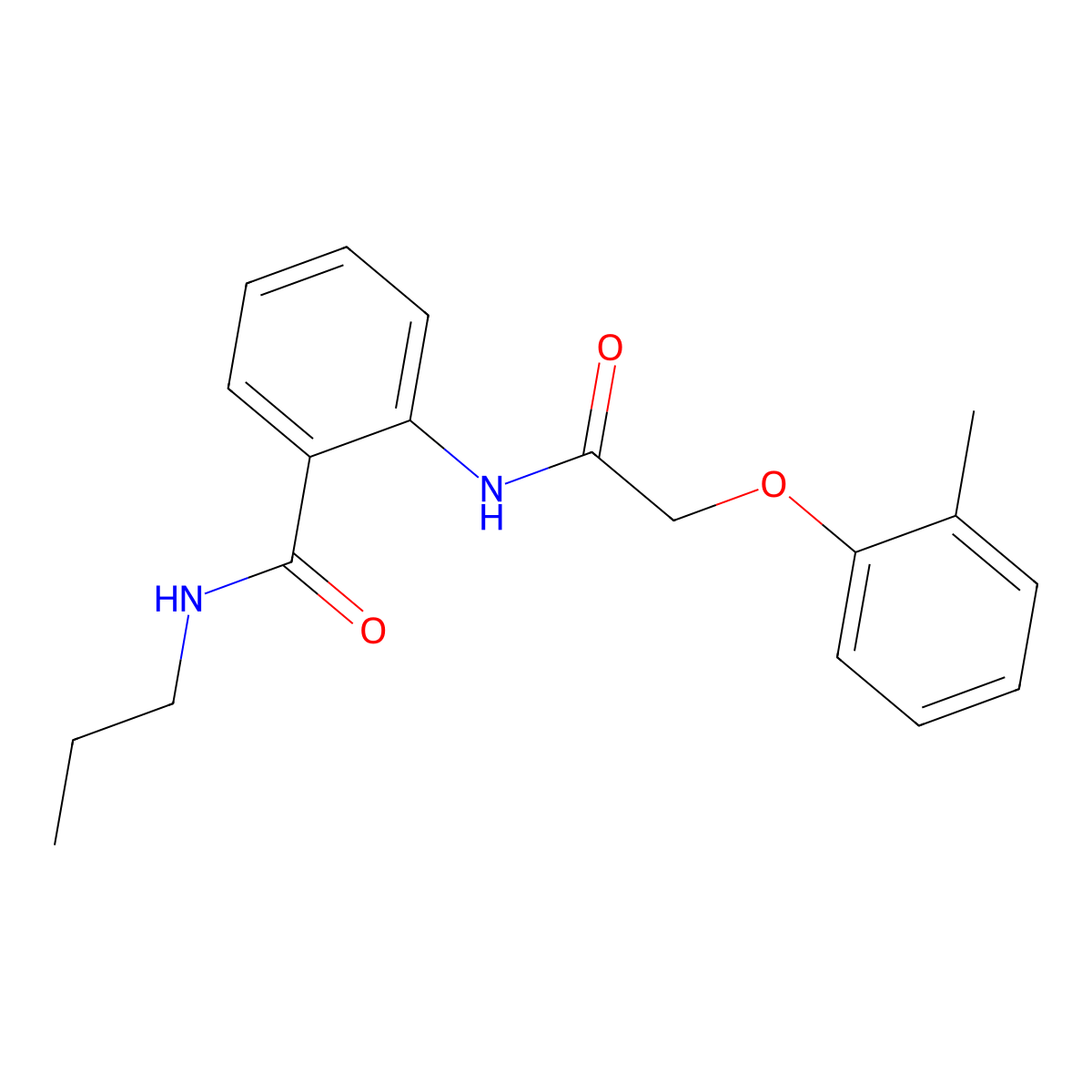 2-{[(2-methylphenoxy)acetyl]amino}-N-propylbenzamide molecular structure, CAS 706772-50-1